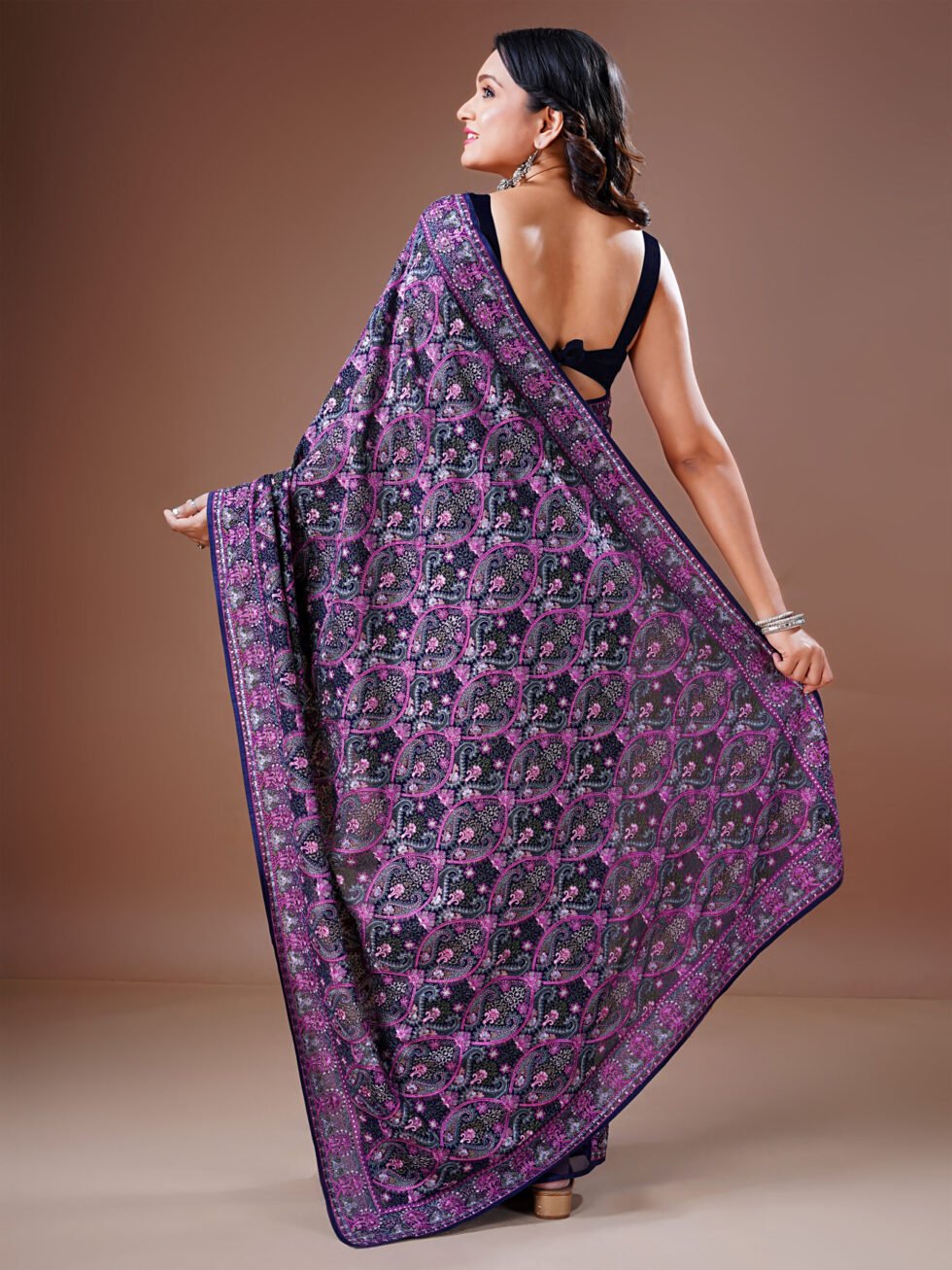 Gulnaar Blue Kashmiri Drape