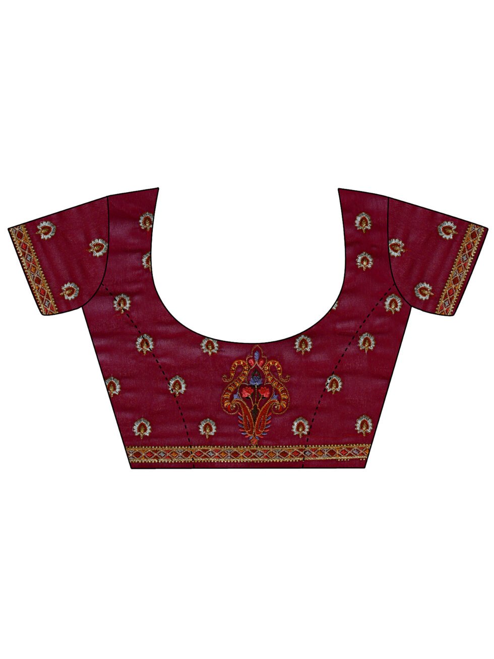Cherry Kashmiri Embroidered Saree