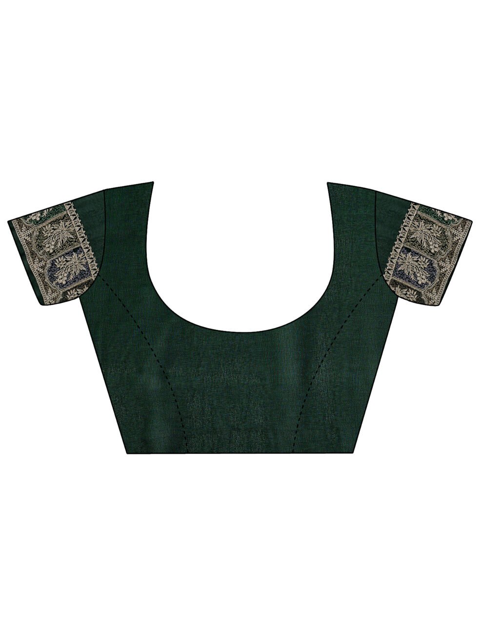 Green Embroidered Paisley Georgette Saree