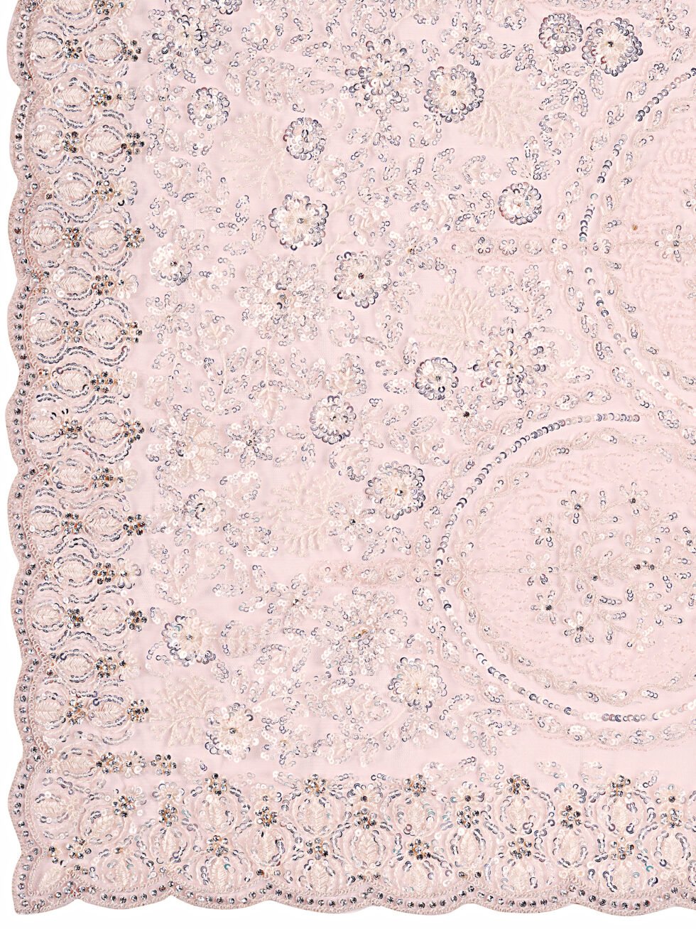 Celestial Peach Whisper Net Saree
