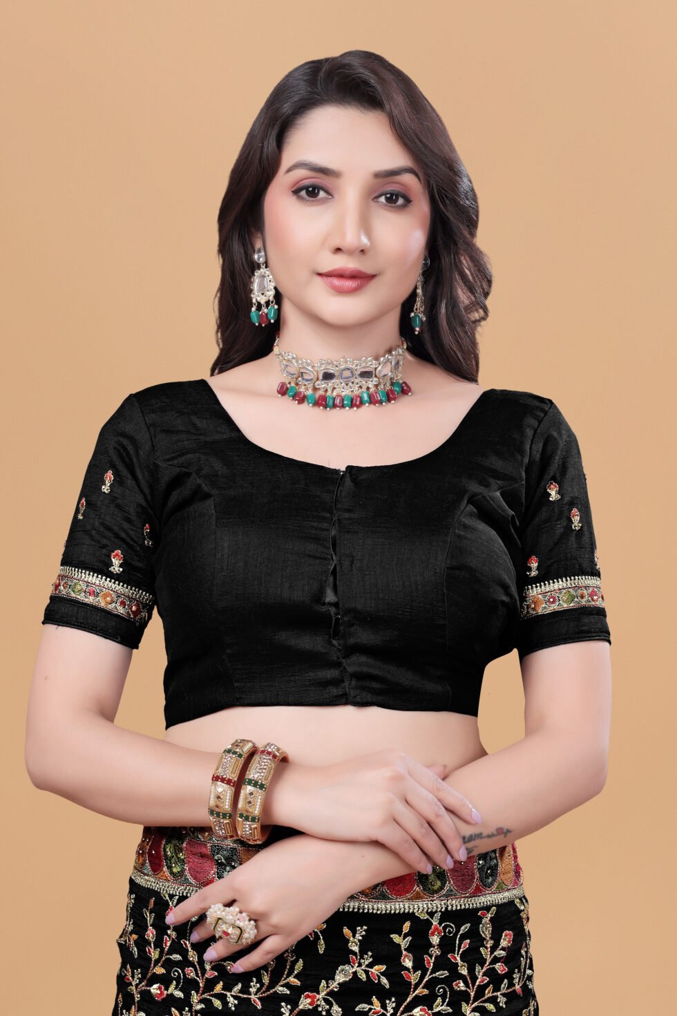Ritual Styles Black Kashmiri Art Vichitra Silk Saree SM067-J15191SMSVBLACKD-7