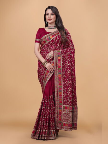 Ritual Styles Cherry Kashmiri Art Vichitra Saree-silk-designer-saree -SM067-J15191SMSV111D
