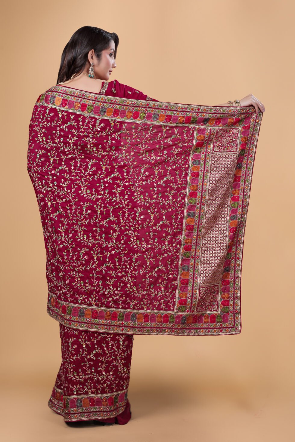 Ritual Styles Cherry Kashmiri Art Vichitra Saree-silk-designer-saree -SM067-J15191SMSV111D-5