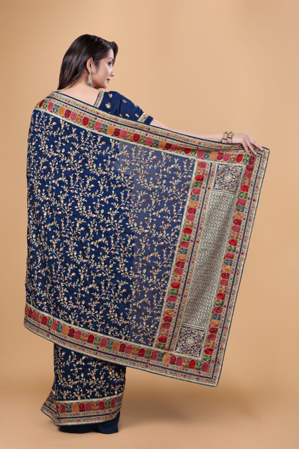 Ritual Styles Royal Blue Kashmiri Art Vichitra Silk SareeSM067-J15191SMSV300D-4